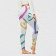 thumbnail image 1 of QATAINLAV Yoga Leggings for Women Stretchy High Waisted Tight Pants Trendy Heart Printed Bottom Trousers Gym Butt Lift Running Legging Best Deals Today White L, 1 of 6