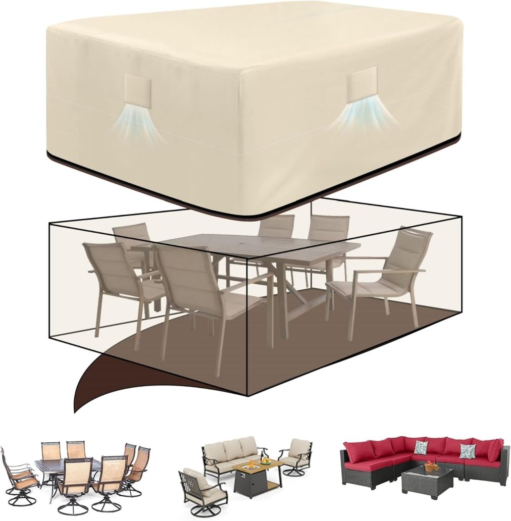 QATZ Patio Furniture Covers Outdoor Table and Chair Cover Waterproof ...