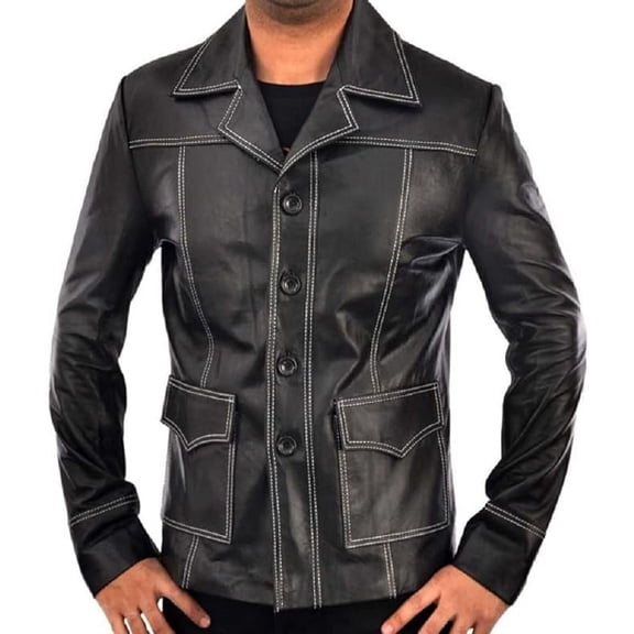 QAWACH Men Leather Jacket - Lambskin Winter Vintage Black Color Motorcycle Biker Jacket, Moto Riding & Racing Jackets XL Size NBWJ02
