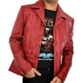 thumbnail image 1 of QAWACH Men Leather Jacket - Lambskin Winter Vintage Red Color Motorcycle Biker Jacket, Moto Riding & Racing Jackets M Size NBWJ02a, 1 of 2