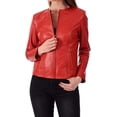 thumbnail image 1 of QAWACH Women Leather Jacket - Lambskin Winter Vintage Red Color Motorcycle Biker Jacket, Moto Riding & Racing Jackets XS Size NB-WJ-03, 1 of 2