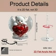 thumbnail image 1 of QAWAEY 2D Rotating Acrylic Teddy Bear Ornament Home Decoration Valentines Day Gift(N,Plastic), 1 of 2