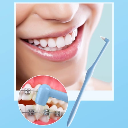 QAWAEY Orthodontic Tufted Interproximal Brush Tapered Singles Tip Cleaner For Braces Aligners And Wisdom-Teeth Grooves(H,Plastic)
