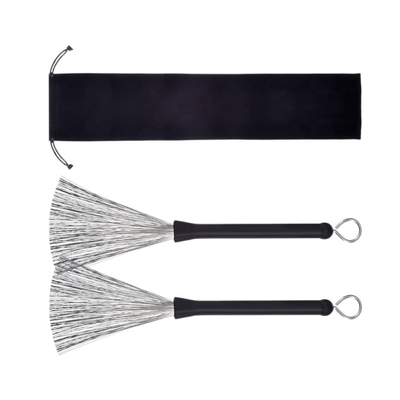 QAYOZ 2 Pieces Retractable Drum Wire Brushes Drum Brushes, Percussion Part, Drum Sticks Brush for Country Music, Beginner Practicing