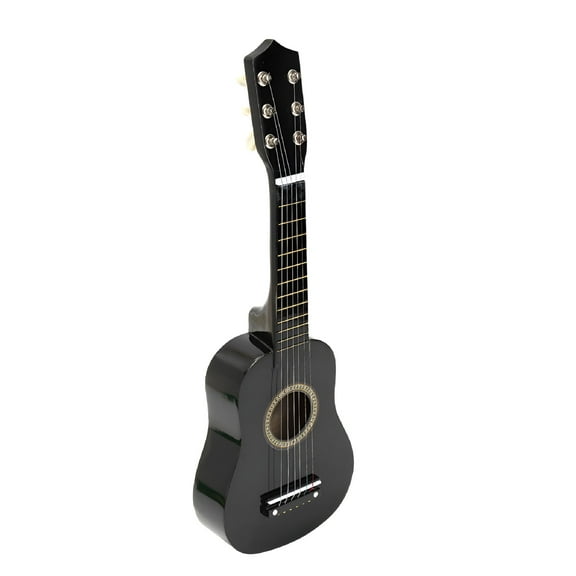 QAYOZ 21 Inch Acoustic Guitar Small Size Portable Wooden Guitar for Children Kids (Black)