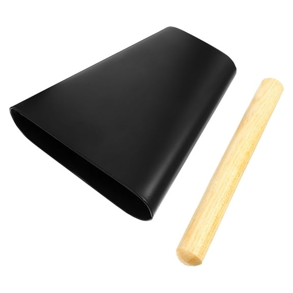 QAYOZ 6 Inch Metal Cowbell With Wooden Stick Percussion Cow Bells Noise Maker