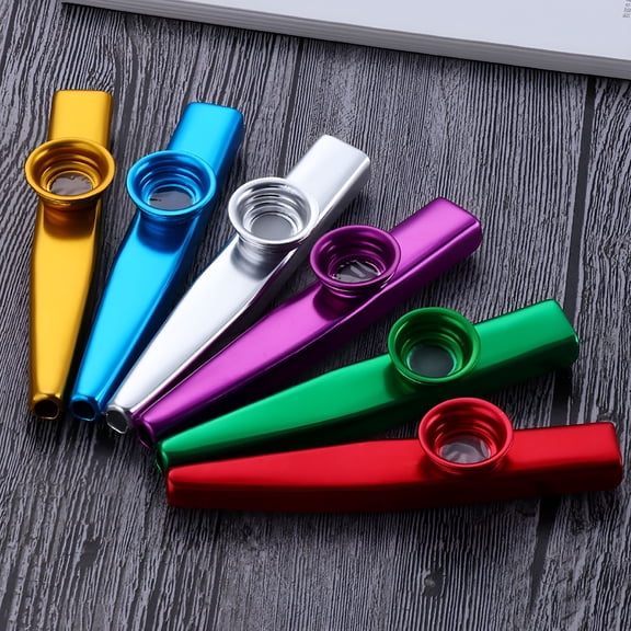 QAYOZ 6pcs Aluminum Alloy Kazoo Musical Instrument for Child Adult Beginner