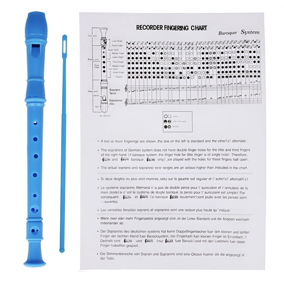 QAYOZ 8 Hole Plastic Recorder Flute Woodwind Instrument