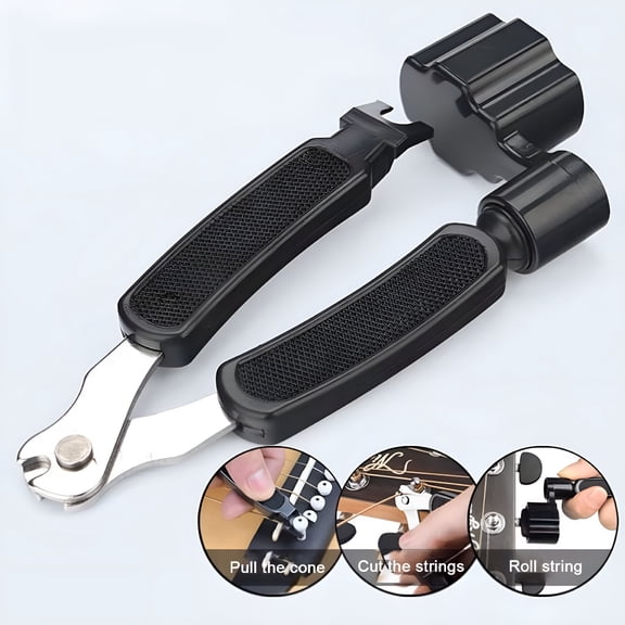 QAYOZ Guitar String Winder Cutter and Bridge Pin Puller, Guitar Repair Tool Functional 3 in 1, Guitar Accessories for Music Class