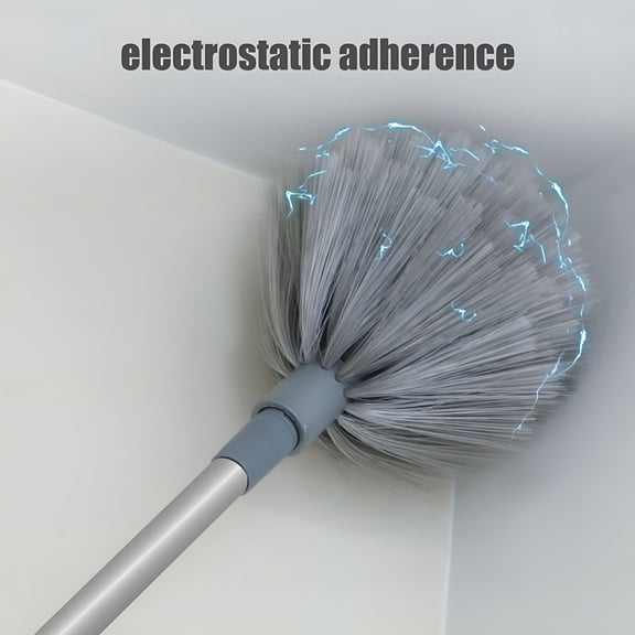 QAYOZ Microfiber Duster with Stainless Steel Extension Pole,Washable Telescopic Cobweb Duster for Cleaning Ceiling Fan,Gap,High Ceiling,Blinds,Furniture,Cars