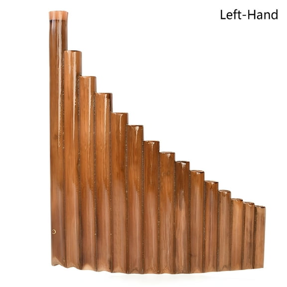 QAYOZ Pan Flute Panpipes 15 Pipes G Key Natural Bamboo For Beginners And Students