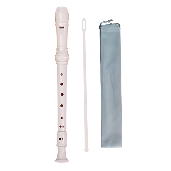 QAYOZ Soprano Recorder Great Sound with Cleaning Rod and Storage Bag for Amateurs Home White
