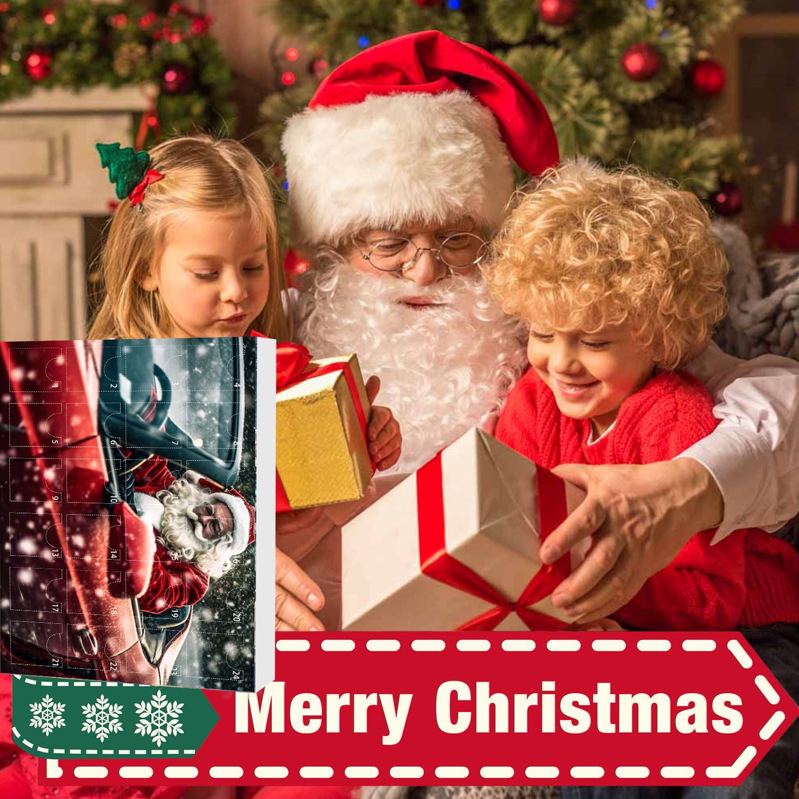 QAZIWE Christma Gifts Advent Calendar 2024 Santa 24 Cars Trains Planes
