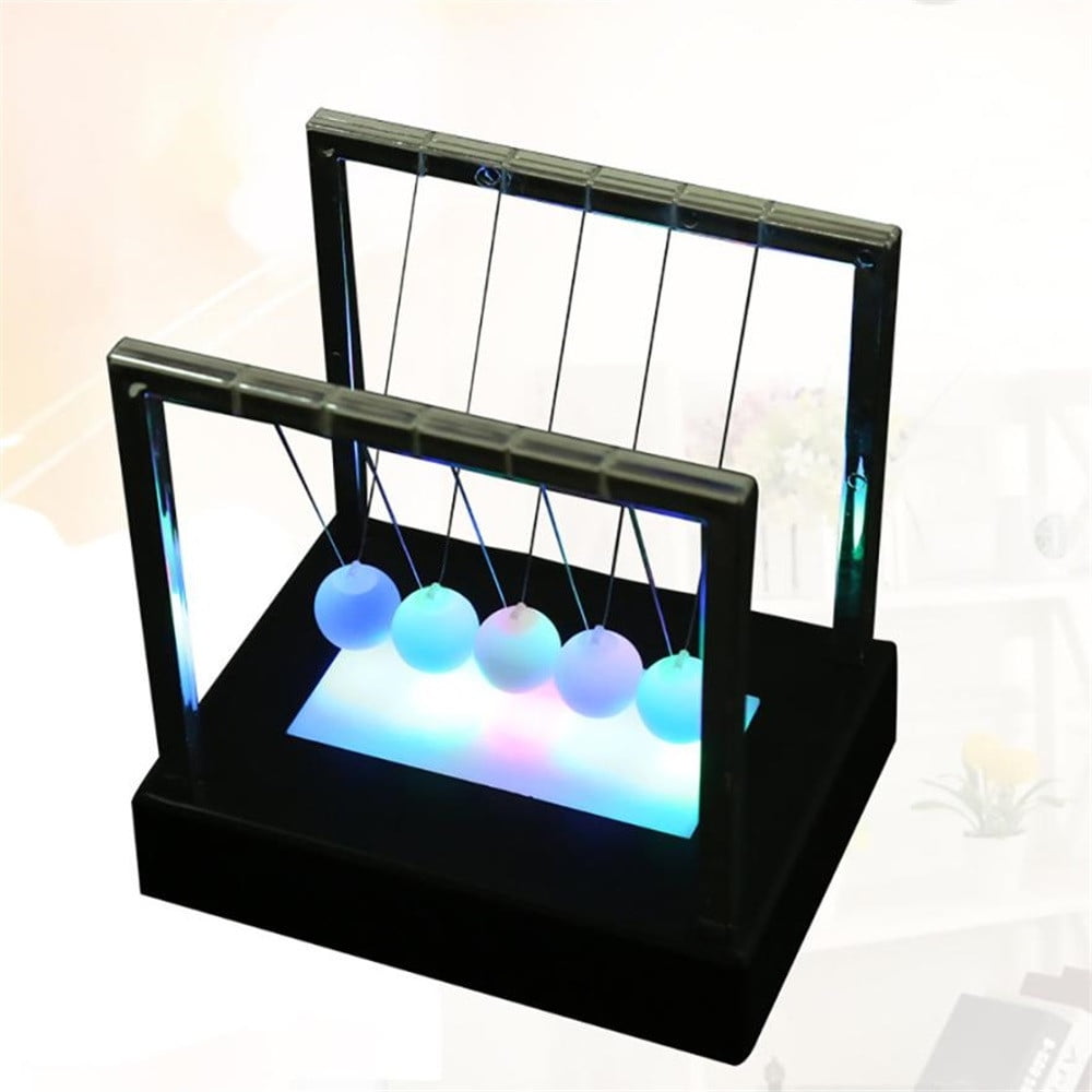 QAZIWE Newtons Cradle LED Light Up Energy Home Office Science