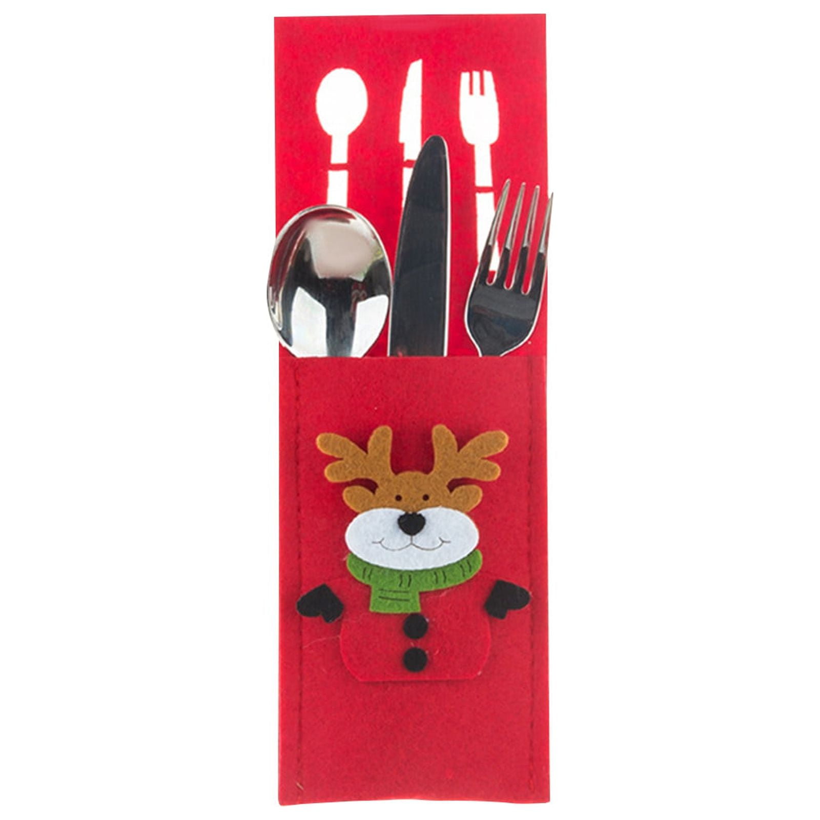 QAZXD Mini Ornaments Christmas Cutlery Holders Knifes And Forks Bag