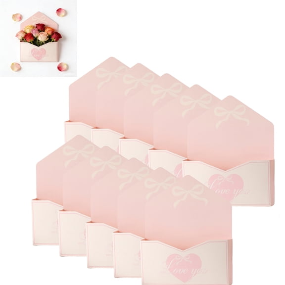 QAZbgdl 10 Pack DIY Flower Gift Boxes for Bouquets | Envelope Style Gift Box for Weddings, Anniversaries & Romantic Surprises | Includes 10 Boxes