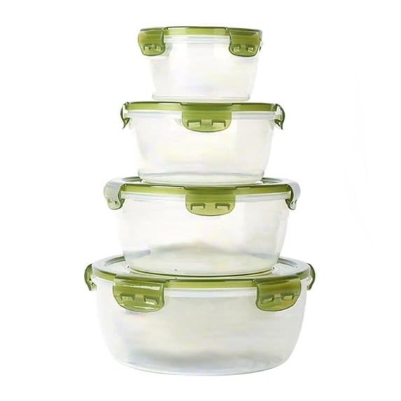 QAZbgdl 4-Piece Refrigerator Food Storage Container Set with Lids | Produce & Vegetable Keepers | Stackable, Space-Saving Design for Lettuce, Berries & More