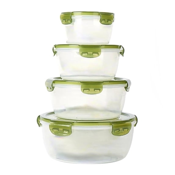 QAZbgdl 4-Piece Refrigerator Food Storage Container Set with Lids | Produce & Vegetable Keepers | Stackable, Space-Saving Design for Lettuce, Berries & More