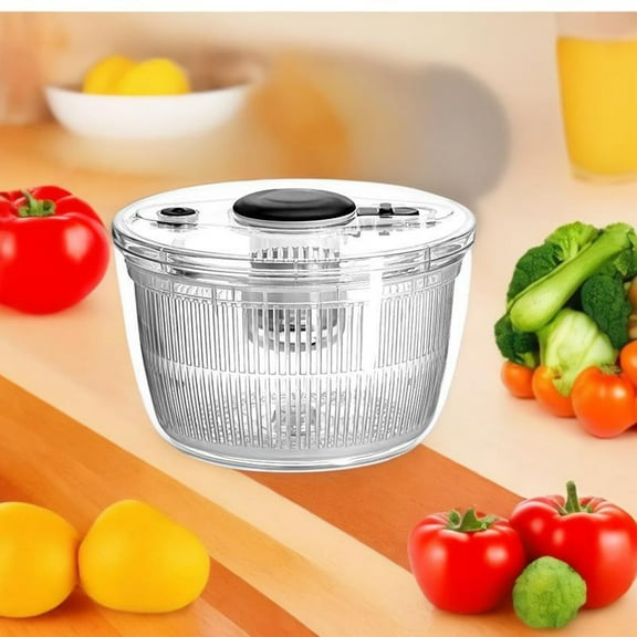 QAZbgdl 5L Manual Vegetable Fruit Dehydrator | Hand Press Salad Spinner for Drying Lettuce Greens Berries | Compact Kitchen Countertop Produce Dryer for Home Use | Continuous Press Dehydration
