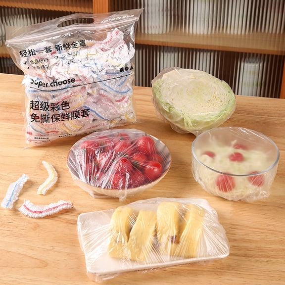 QAZbgdl 600 Pcs Elastic Food Covers Lids for Fruit Bowls Cups Reusable Plastic Bowl Cover Set - Kitchen Food Storage Containers for Plates Dishes Meal Prep - Multipurpose Wrap Covers for Home