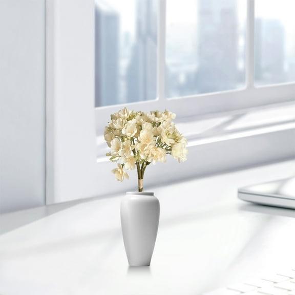 QAZbgdl Artificial Jasmine Silk Flowers Bouquet | Fake Floral Arrangement for Wedding & Home Decor| 15.75 Inch