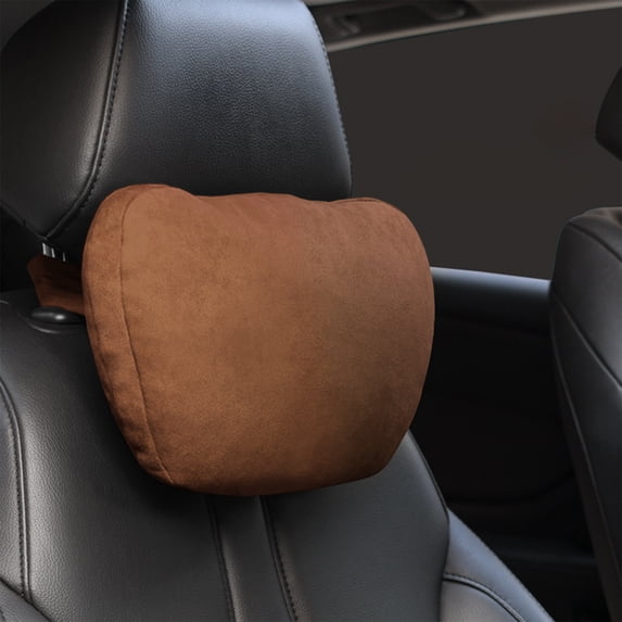 QAZbgdl Car Headrest Pillow for Neck & Lumbar Support | Memory Foam Cushion with Velvet Cover | Adjustable Straps for Car & Office Chair | 1 Pack