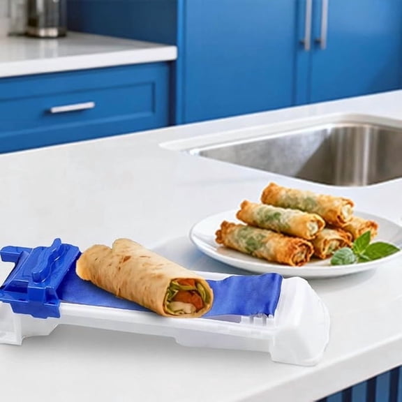 QAZbgdl Household Meat Rolling Vegetable Kitchen Tool, Manual Sushi Maker, Plastic Food Roller for Wraps and Rolls, 2-Piece Set