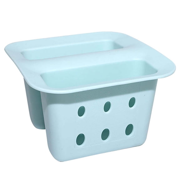 QAZbgdl Kitchen Sink Storage Basket Hanging Organizer - Saddle Style Faucet Sponge Holder with Drainage - Multifunctional Caddy for Sponges Scrubbers Soap - Space Saving Countertop Utensil Tray