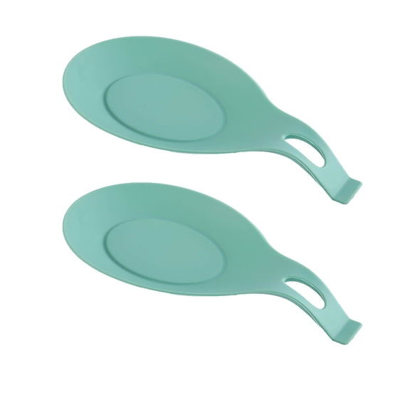 QAZbgdl Kitchen Utensil Shelf Pad Set of 2 - Heat Resistant Spoon Rest Mat for Countertop - Food Grade Silicone Kitchen Gadget Organizer for Spoons Forks Knives - Easy Clean Hanging Storage for Home