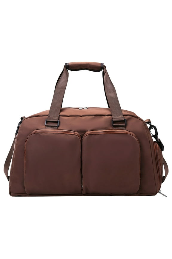 Large Capacity Waterproof Duffle Bag with Shoes Compartment | Travel & Gym Bag for Men & Women | Separate Wet/Dry Pockets & Trolley Sleeve | 48x28x23cm Weekender Bag