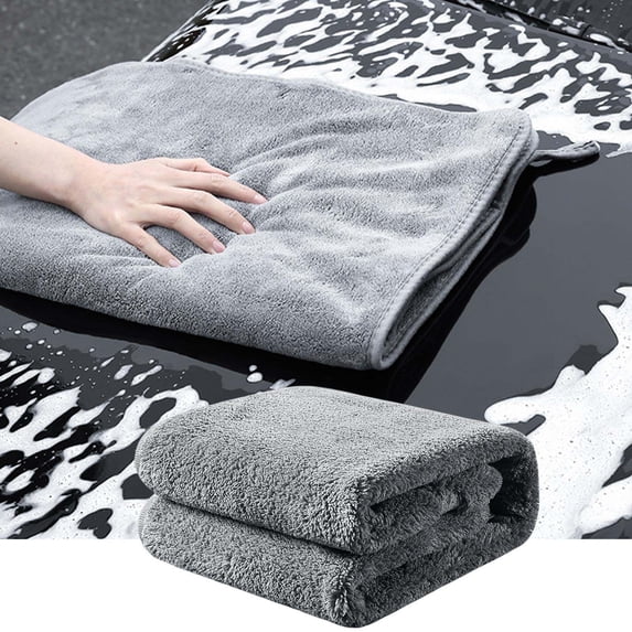 QAZbgdl Microfiber Car Cleaning Towel | Thickened, Highly Absorbent & Super Soft | Lint-Free & Quick Drying | 1-Pack