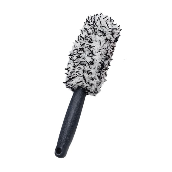 QAZbgdl Microfiber Long Handle Tire Brush for Car Cleaning - Wheel Hub Brush with Soft Bristles for Auto Detailing - 11.8 x 2.7 Inch Tire Scrubber for Cars, Trucks, and SUVs - Grip Handle for Wheel