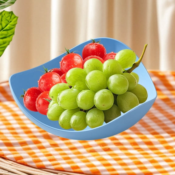 QAZbgdl Plastic Fruit Bowl Serving Tray for Snacks Candy Vegetables - Multipurpose Storage Dish for Living Room Kitchen Hot Pot Melon Tray - 8.3 Inch Diameter Set of 1