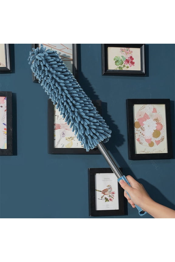 Retractable Extendable Duster for Ceiling & High Surfaces | Soft Cotton-Linen Fiber Protects Furniture | Adjustable Telescopic Pole for Hard-to-Reach Areas | Home & Office Cleaning Tool