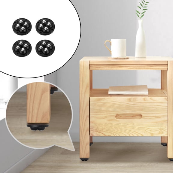 QAZbgdl Self-Adhesive Furniture Roller Wheels - Universal Swivel Casters for Boxes, Storage Containers, Trash Cans, and DIY Crafts - 360 Degree Smooth Movement - Easy Stick-On Installation - 4 Pack
