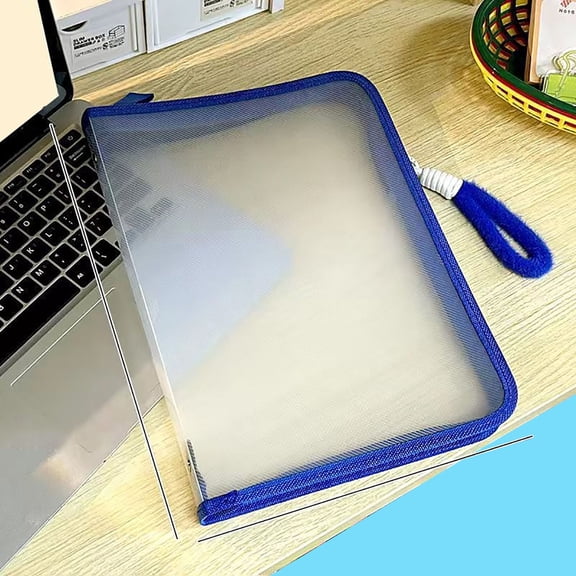 QAZbgdl Transparent A4 Zipper Document Storage Bag | Homework Organizer | Fireproof File Folder for Office | 1-Pack