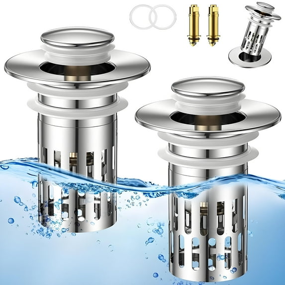 QAZbgdl Washbasin Bounce Core Device | Sink Drain Stopper with Filter Screen | Insect & Odor Proof | Prevents Clogs & Leaks | 1 Copper Core