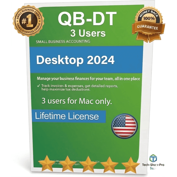 QB-DT Desktop Pro "Plus" 2024 | 3 User's | NO USB NO DVD| Only Mac, Not for PC