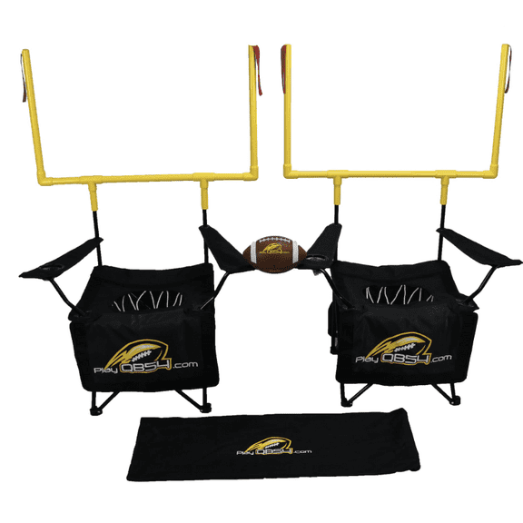 QB54 - The Ultimate Football Yard Game Set, Outdoor Football Toss for Tailgating, Backyard, Beach, Park, Tournaments, Sports Training, Score Touchdowns, Kick Field Goals (Black Game Set)
