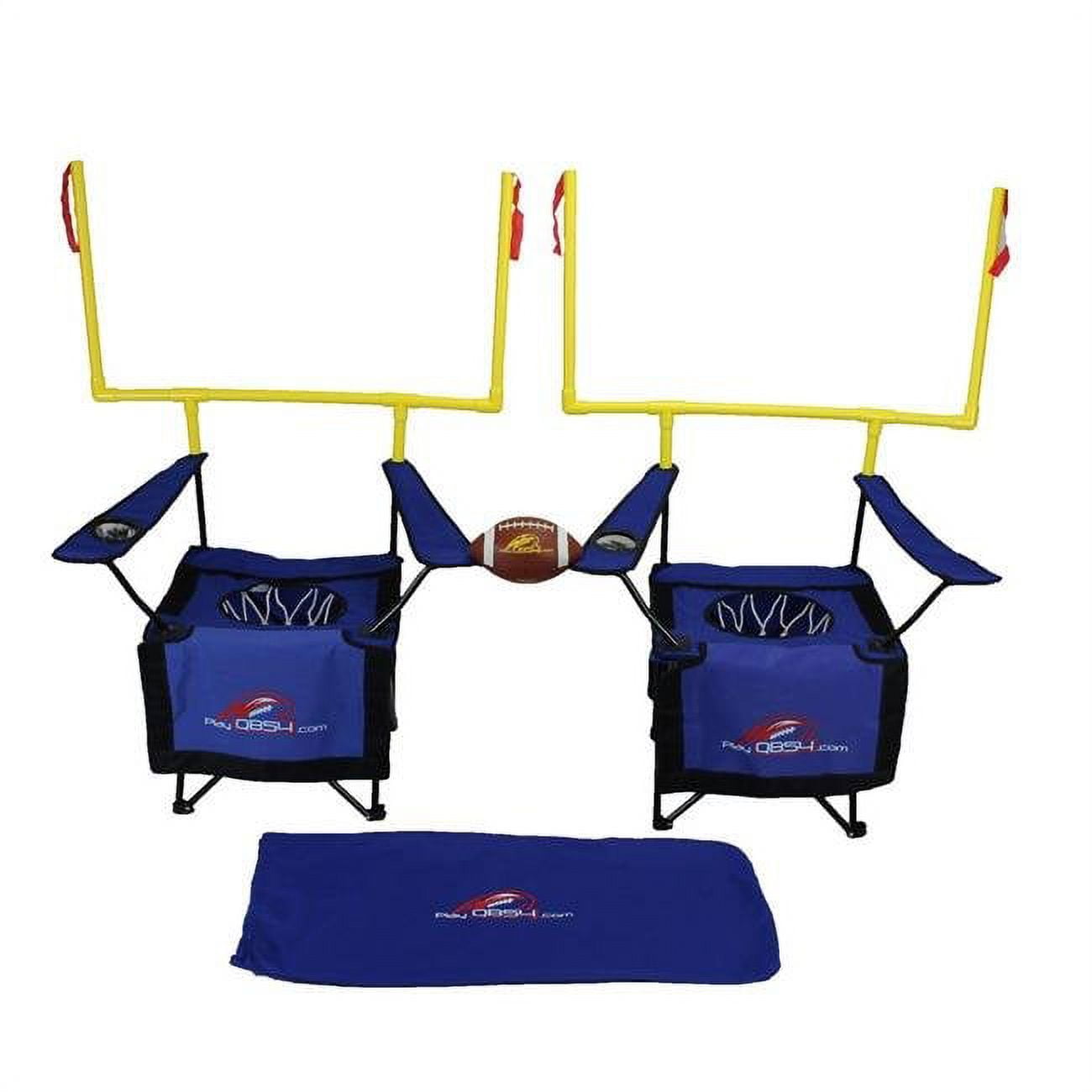 QB54 Ultimate Tailgating, Beach, Backyard, Family Fun Game - Football Toss & Kick Game Built into Two Camping Chairs