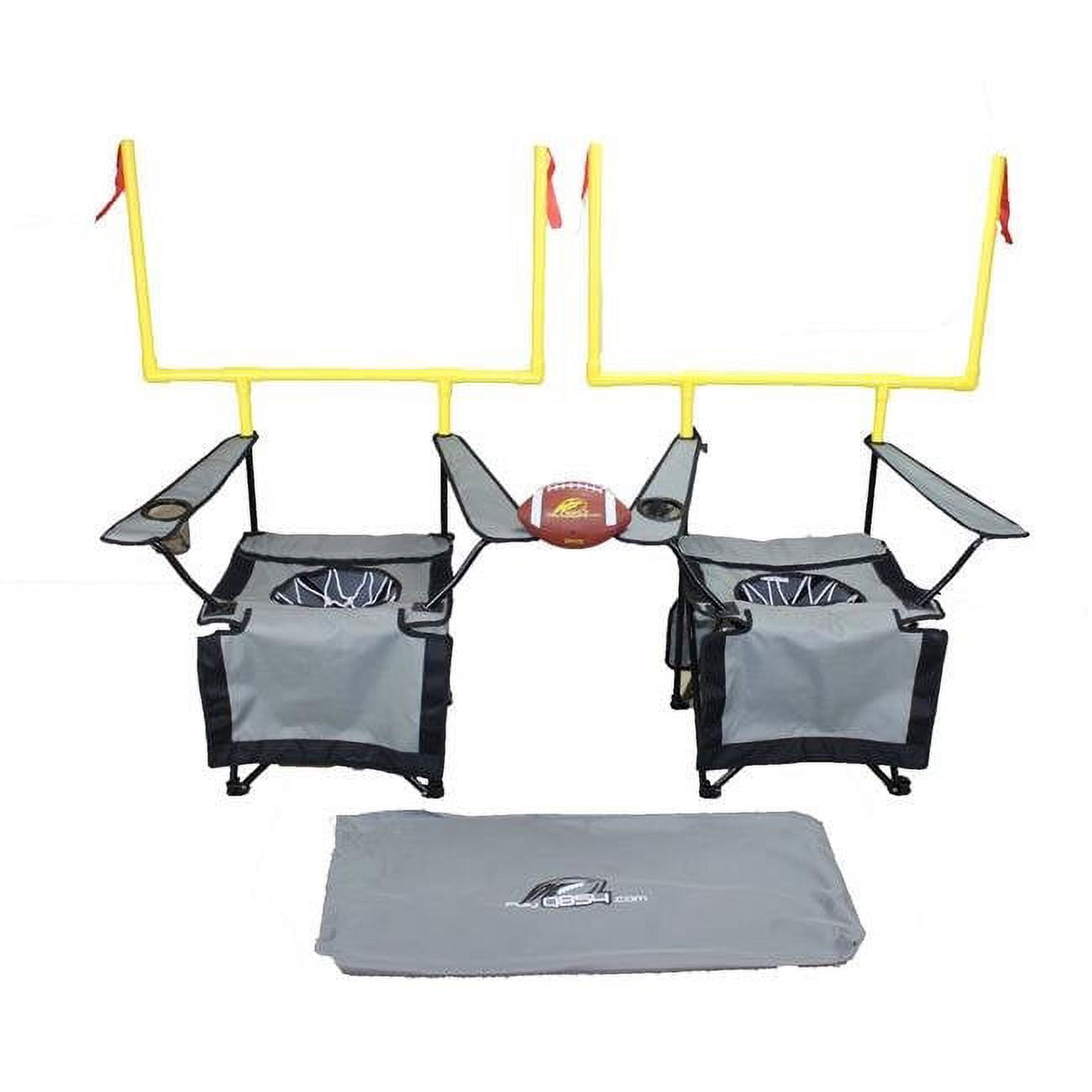 QB54 Ultimate Tailgating, Beach, Backyard, Family Fun Game - Football Toss & Kick Game Built into Two Camping Chairs