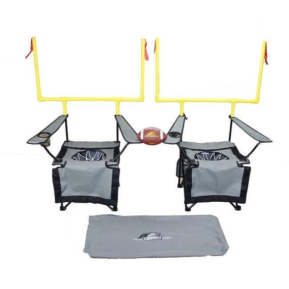 QB54 Ultimate Tailgating, Beach, Backyard, Family Fun Game - Football Toss & Kick Game Built into Two Camping Chairs