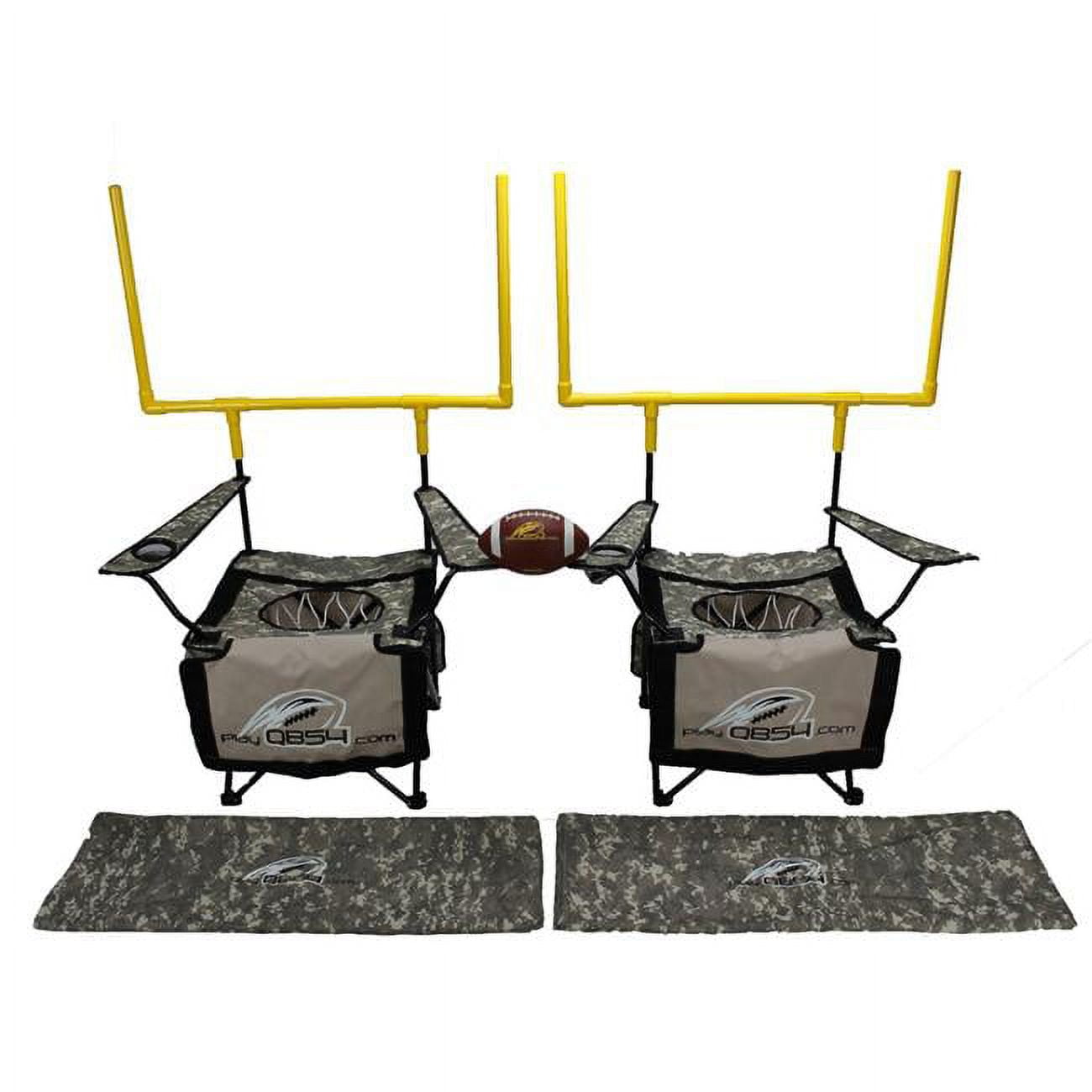 QB54 Ultimate Tailgating, Beach, Backyard, Family Fun Game - Football Toss & Kick Game Built into Two Camping Chairs