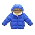 thumbnail image 1 of QBABYO Fleece Jacket Toddler 5T Boy Clothes Thicken Toddler Fleece Jacket Warm Removable Hoodie Toddler Winter Jacket, Blue 2-3T, 1 of 5
