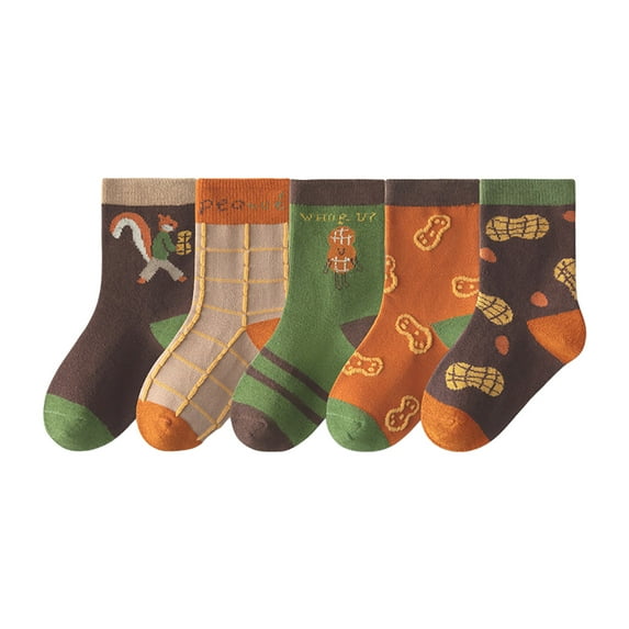 QBABYOO 5 Pack Toddler Socks Cotton Dinosaur Baby Socks for Boys Girls Infants 6-12 Months 1-12 Years Kids