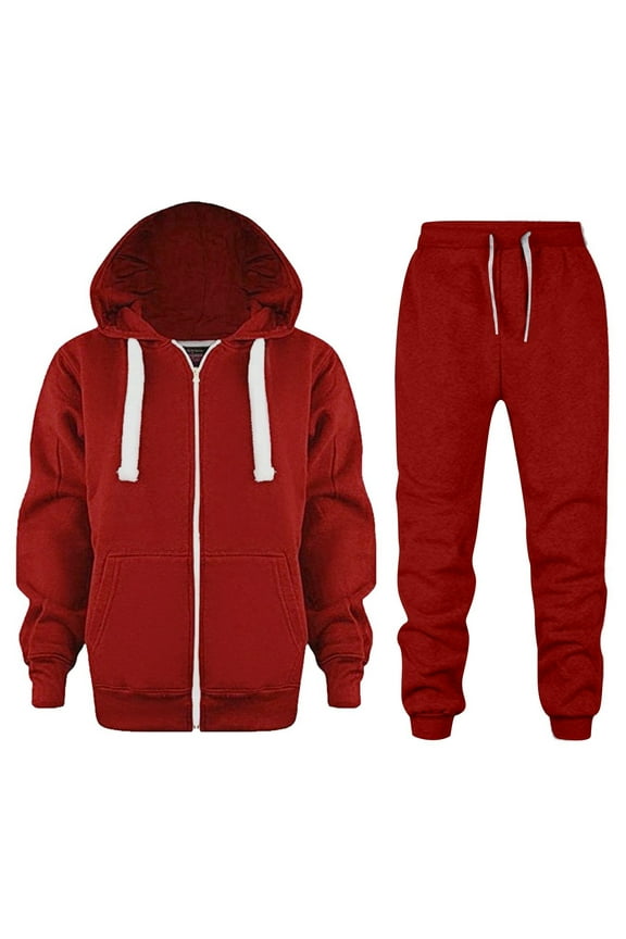 Girls 2 Piece Clothing Sets Fashion Half Zip Sweatshirt Girls Jogger Set Preppy Clothes For Girls 10-12 Workout Set Sweatshirt and Sweatpants Fashion Clothing Sets, Red 11-12Y