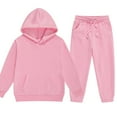 thumbnail image 1 of QBABYOO Girls 2 Piece Clothing Sets Girls Tracksuit Activewear Girls Jogger Set Preppy Clothes For Girls 10-12 Workout Set Long Sleeve Fashion Sweatshirts and Sweatpants, Pink 2-3T, 1 of 2