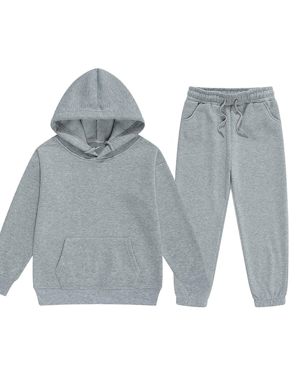 Girls 2 Piece Clothing Sets Girls Tracksuit Activewear Girls Sweatsuit 2T Girl Clothes Toddler Jogger Set Long Sleeve Checkered Sweatshirts+Sweatpants, Grey 6-7Y