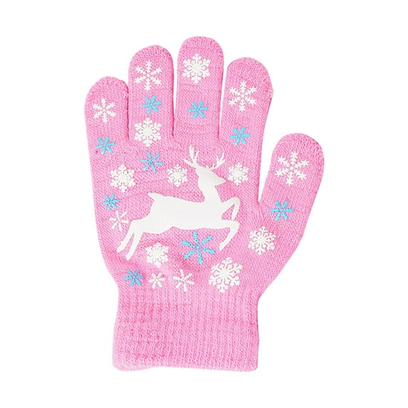 QBABYOO Kids Gloves Full Finger Knitted Gloves Children Full Fingers Stretchy Warm Mittens for Boys Girls