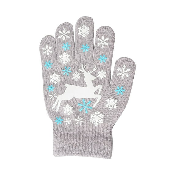 QBABYOO Kids Gloves Full Finger Knitted Gloves Children Full Fingers Stretchy Warm Mittens for Boys Girls